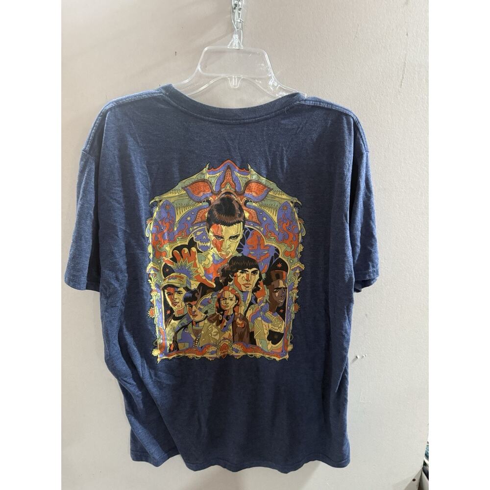 Stranger Things Tee Shirt Men's XL Navy Cotton Short Sleeve Crew Neck Pullover - Picture 7 of 8